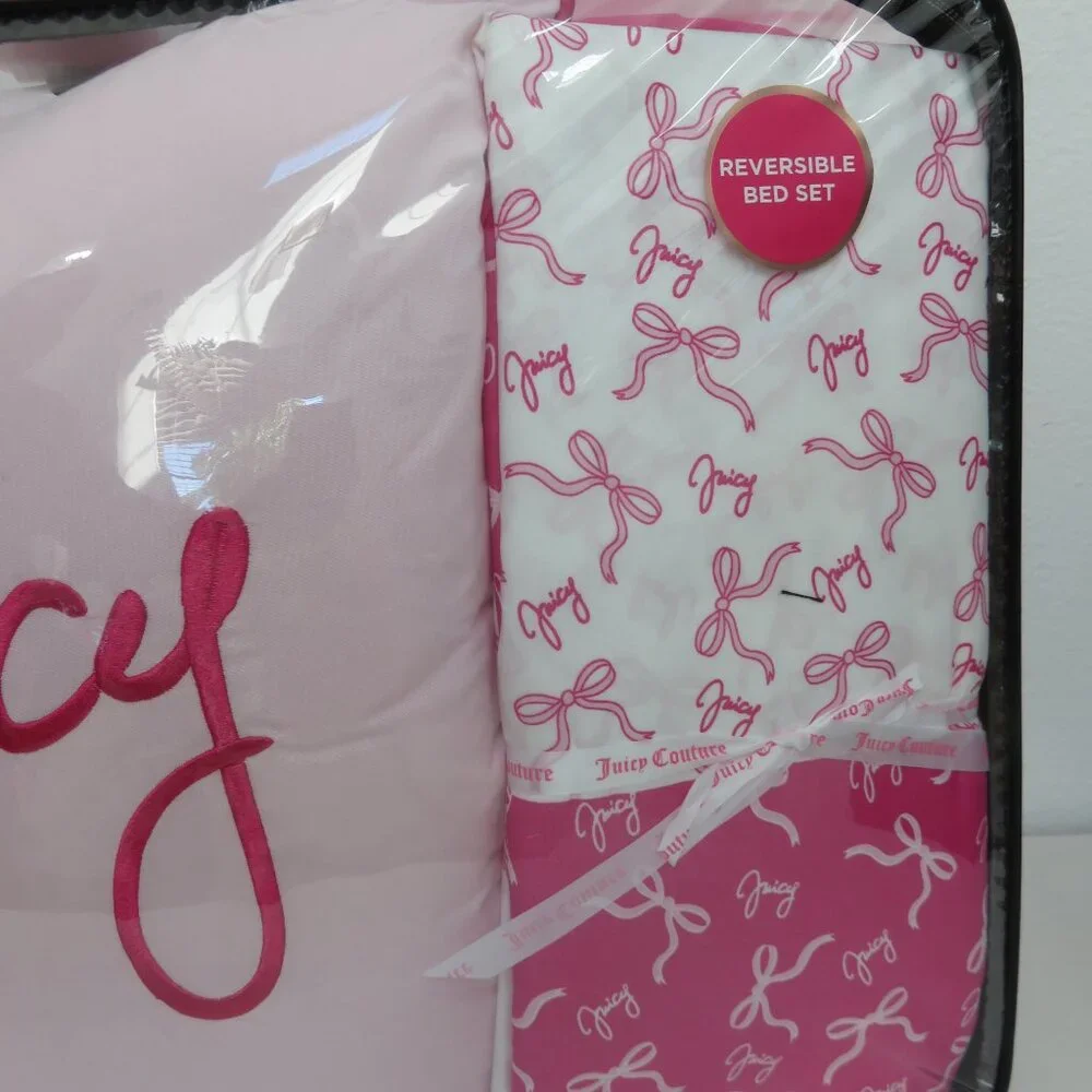 Juicy Couture Pink queen 8-piece Reversible comforter Bedding sets